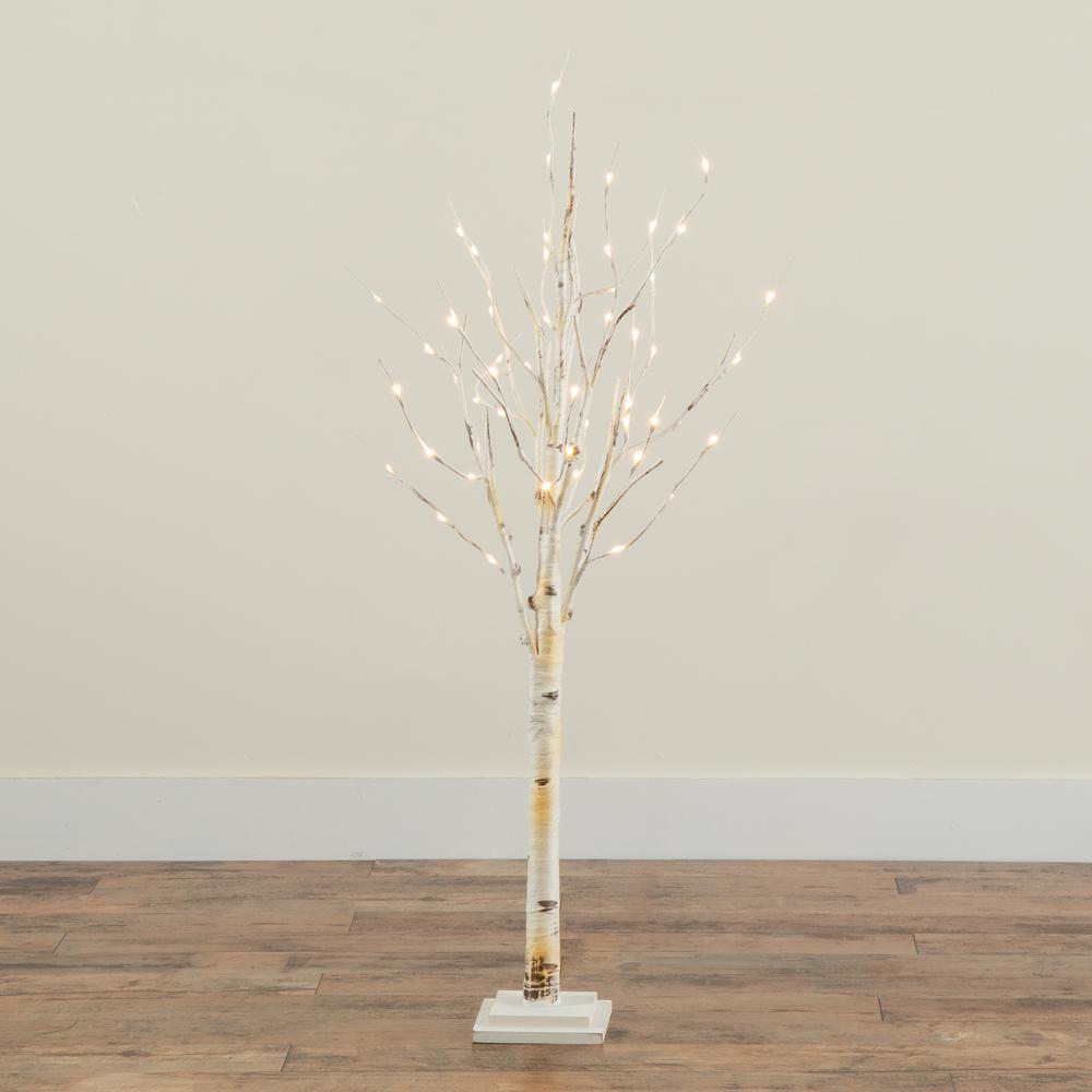 4ft. Pre-Lit Artificial Birch Tree with 50 Warm White LED Lights. Picture 9