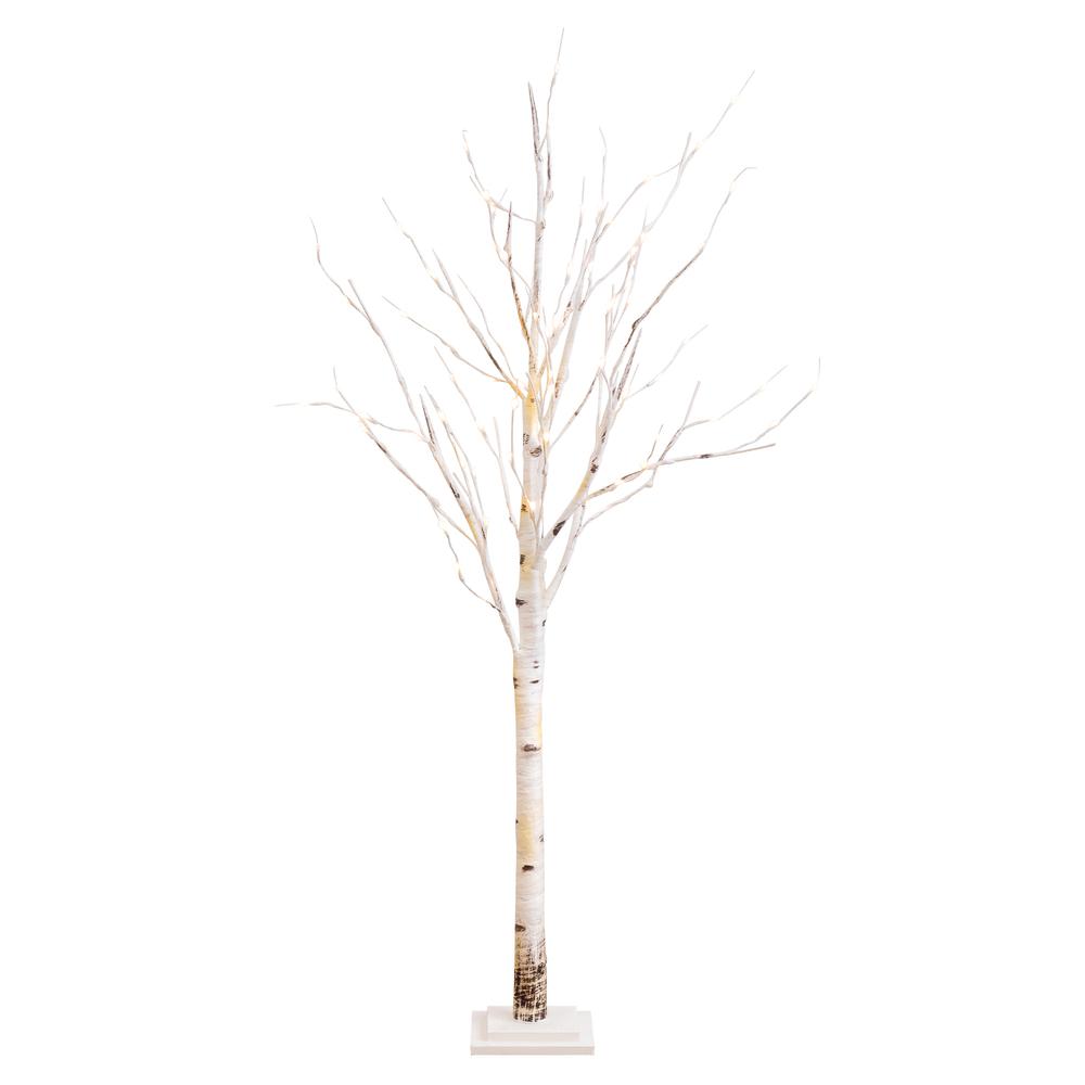 5ft. Pre-Lit Artificial Birch Tree with 76 Warm White LED Lights. Picture 1