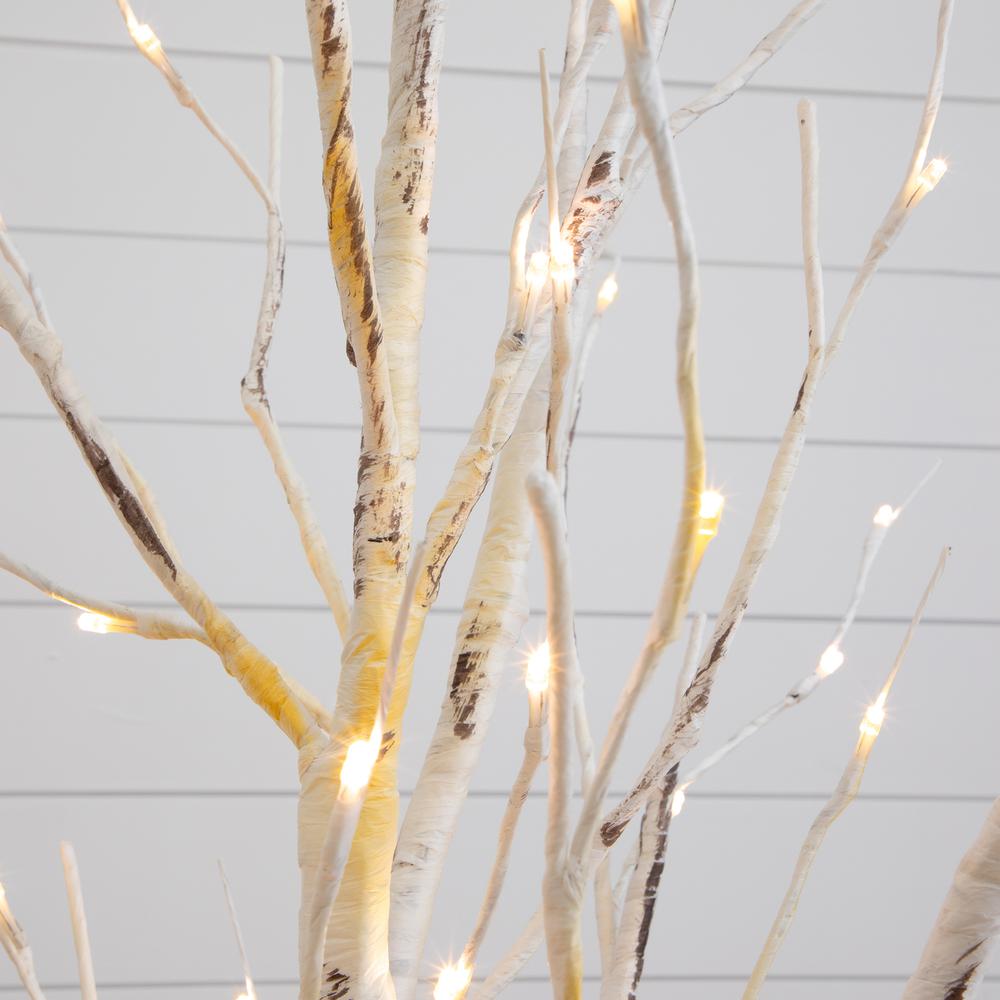 5ft. Pre-Lit Artificial Birch Tree with 76 Warm White LED Lights. Picture 4
