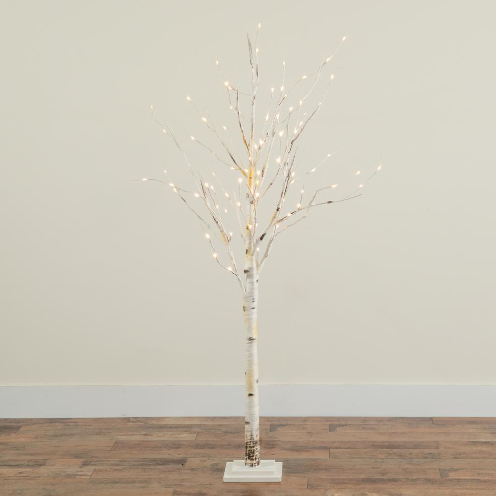 5ft. Pre-Lit Artificial Birch Tree with 76 Warm White LED Lights. Picture 9