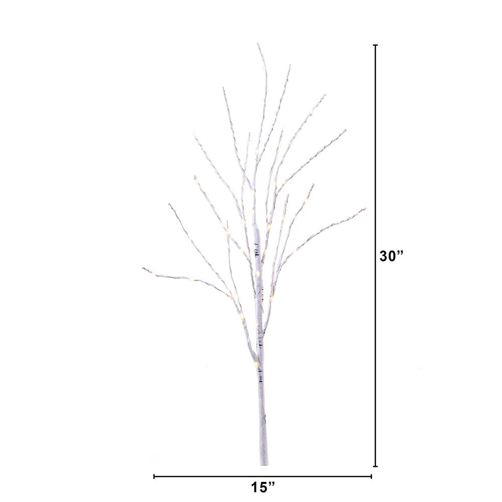 Artificial White Birch Branches with Warm White 100 Micro LED Lights (Set of 2). Picture 2
