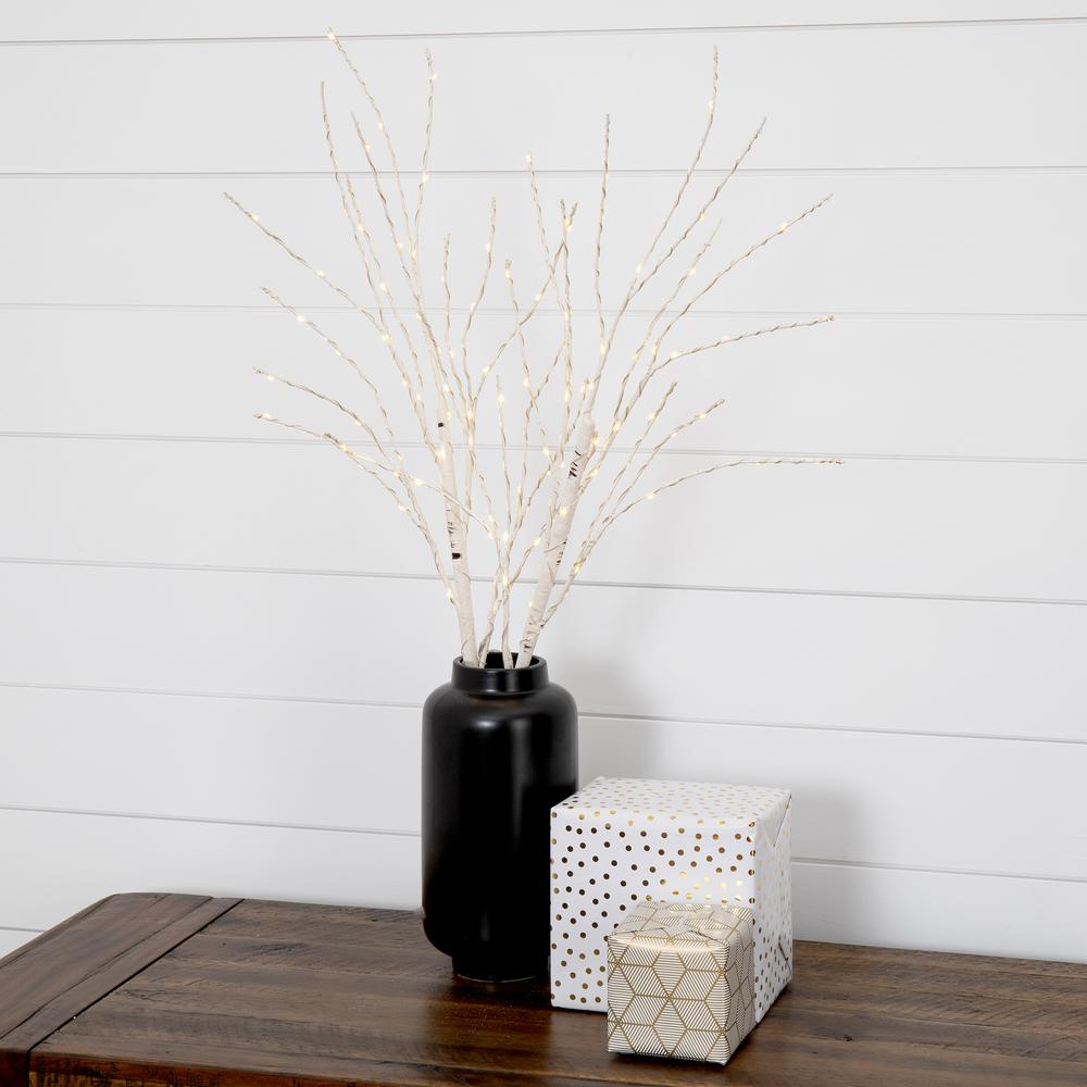 Artificial White Birch Branches with Warm White 100 Micro LED Lights (Set of 2). Picture 6