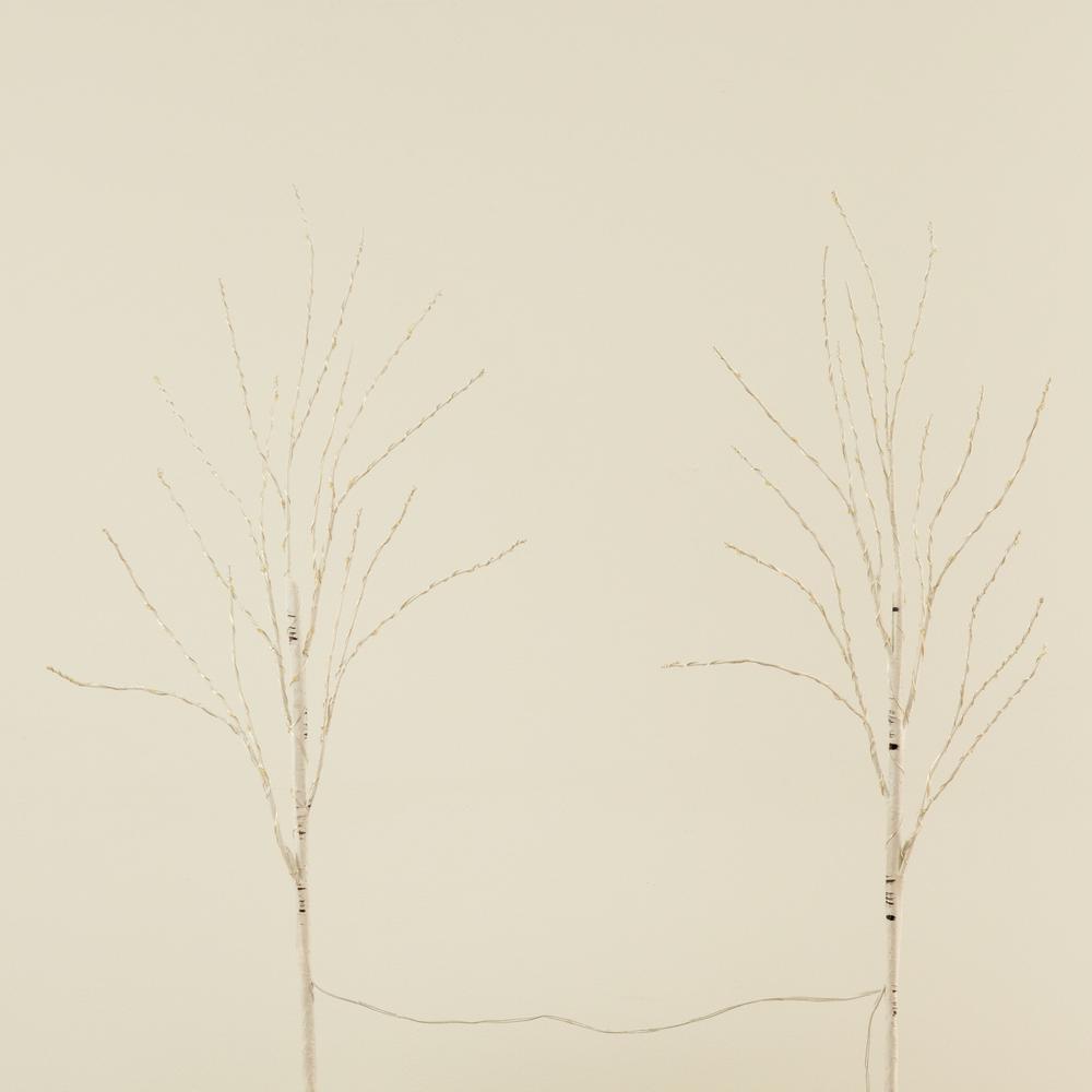 Artificial White Birch Branches with Warm White 100 Micro LED Lights (Set of 2). Picture 7