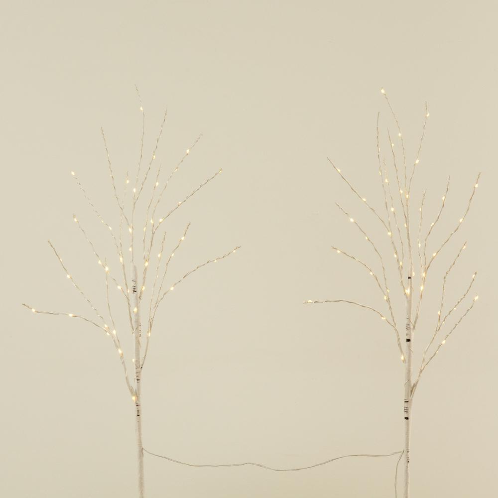 Artificial White Birch Branches with Warm White 100 Micro LED Lights (Set of 2). Picture 8