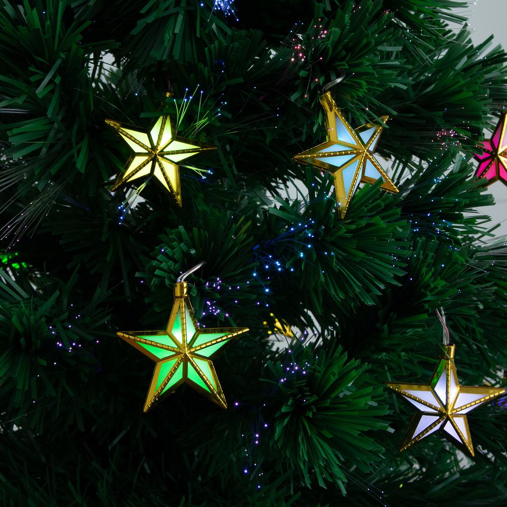 Fiber Optic Artificial Christmas Tree with 60 Colorful Star-Shaped LED Lights. Picture 5