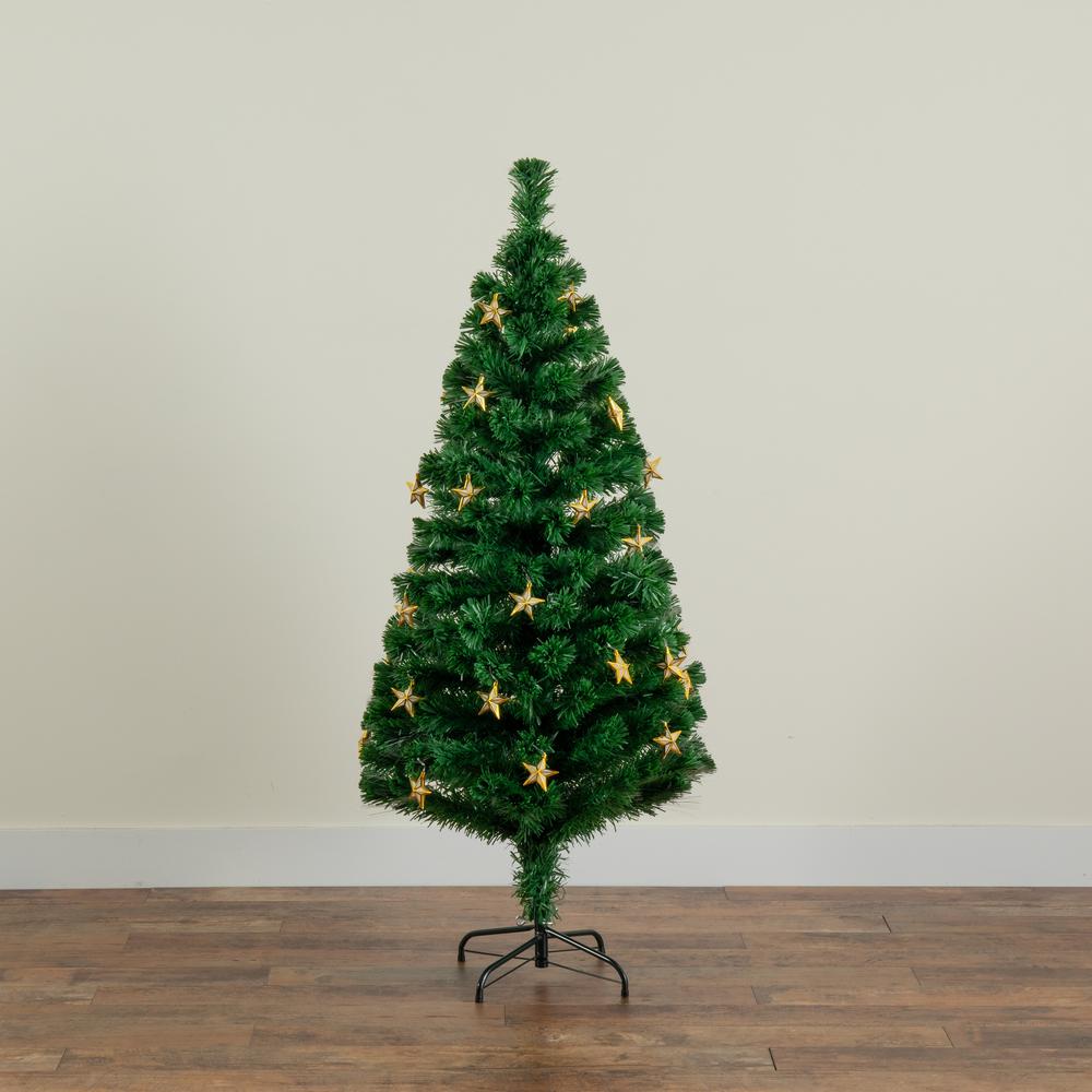 Fiber Optic Artificial Christmas Tree with 60 Colorful Star-Shaped LED Lights. Picture 8