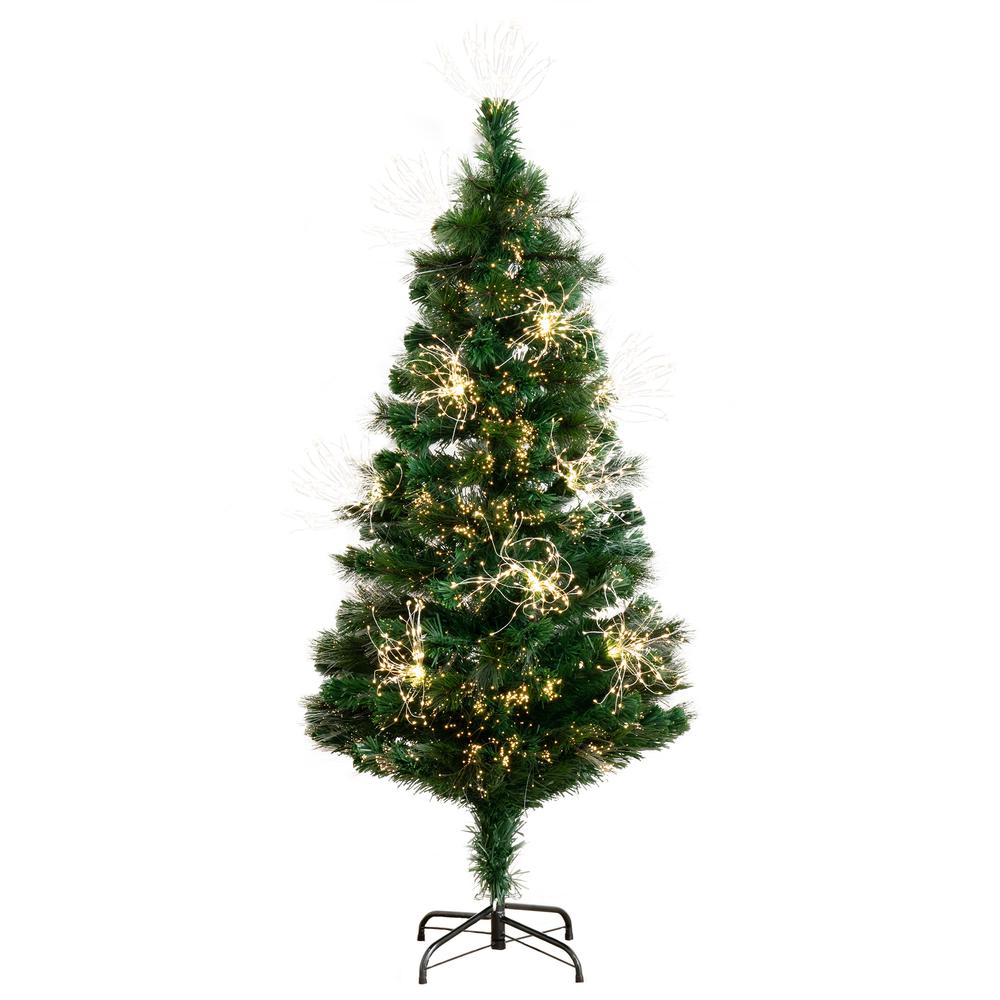 Pre-Lit Fiber Optic Artificial Christmas Tree with 146 Warm White LED Lights. Picture 1