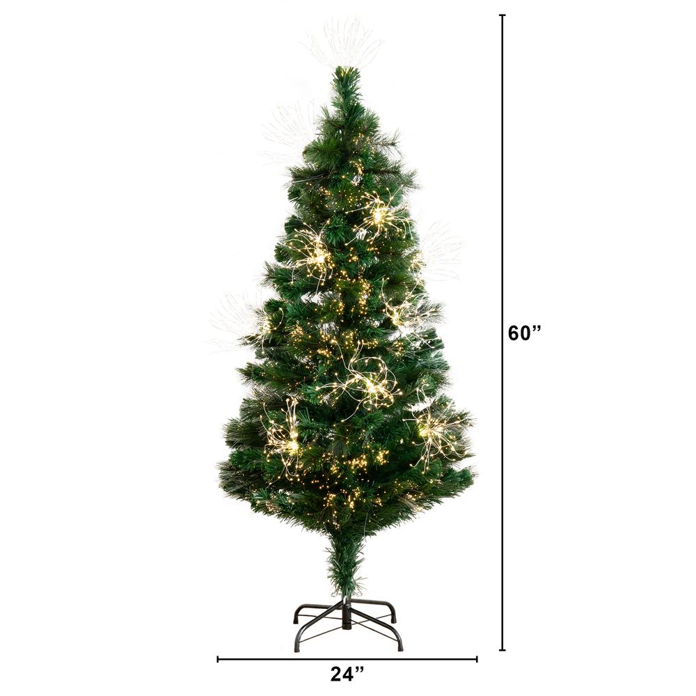 Pre-Lit Fiber Optic Artificial Christmas Tree with 146 Warm White LED Lights. Picture 2