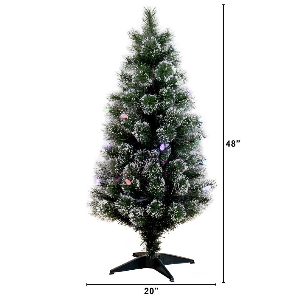 Snowy Pre-Lit Fiber Optic Artificial Christmas Tree with 40 Colorful LED Lights. Picture 2