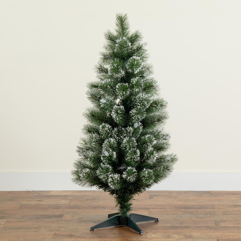 Snowy Pre-Lit Fiber Optic Artificial Christmas Tree with 40 Colorful LED Lights. Picture 8