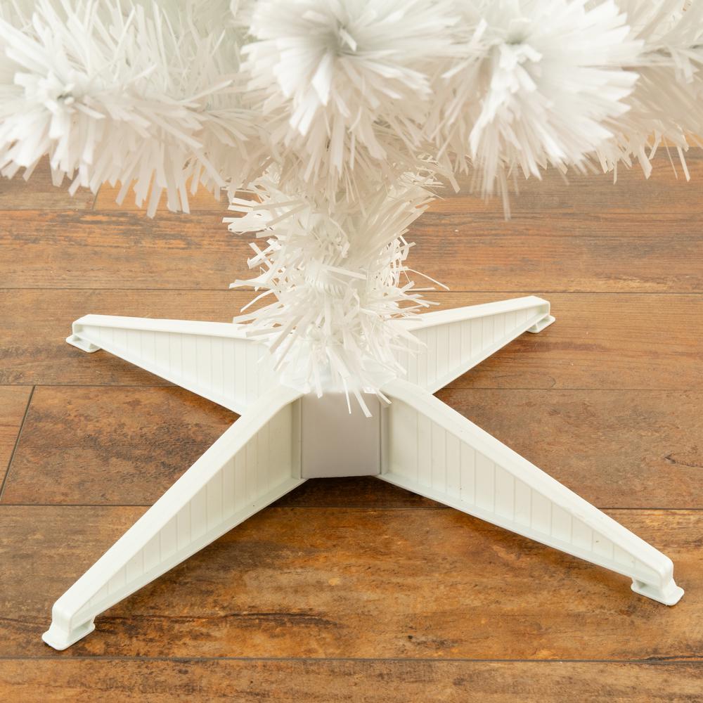 White Pre-Lit Fiber Optic Artificial Christmas Tree with 120 Colorful LED Lights. Picture 7