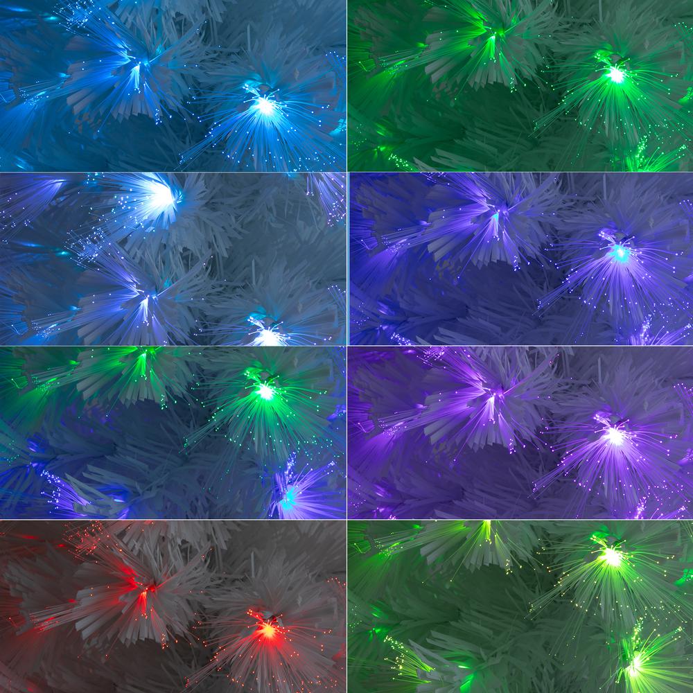 White Pre-Lit Fiber Optic Artificial Christmas Tree with 120 Colorful LED Lights. Picture 11