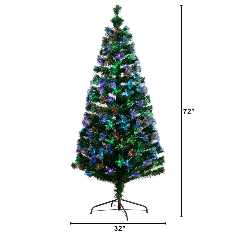 Pre-Lit Fiber Optic Artificial Christmas Tree with 220 Colorful LED Lights. Picture 2