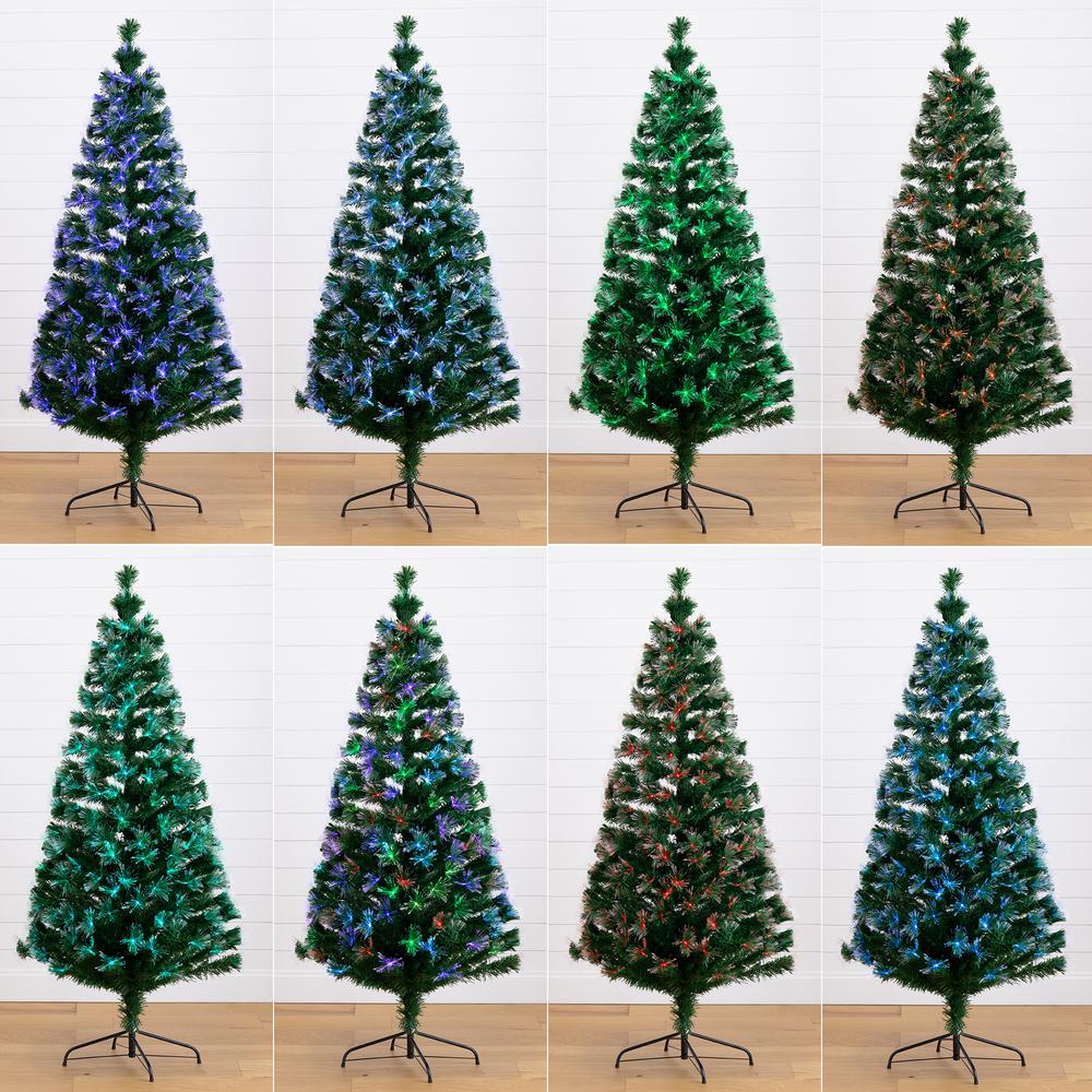 Pre-Lit Fiber Optic Artificial Christmas Tree with 220 Colorful LED Lights. Picture 3