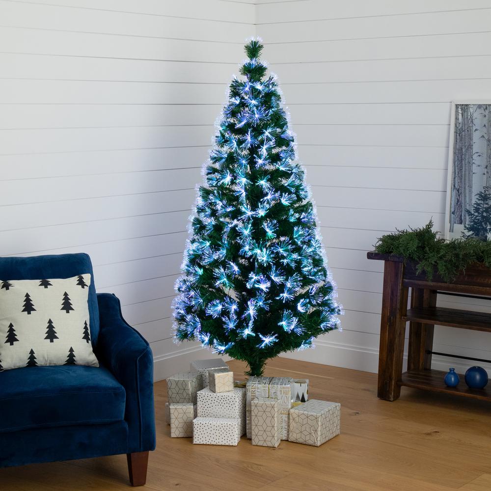Pre-Lit Fiber Optic Artificial Christmas Tree with 220 Colorful LED Lights. Picture 8