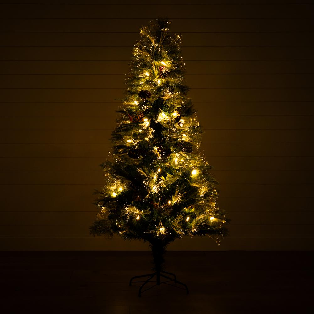 Pre-Lit Fiber Optic Artificial Pinecone and Berries Christmas Tree. Picture 5