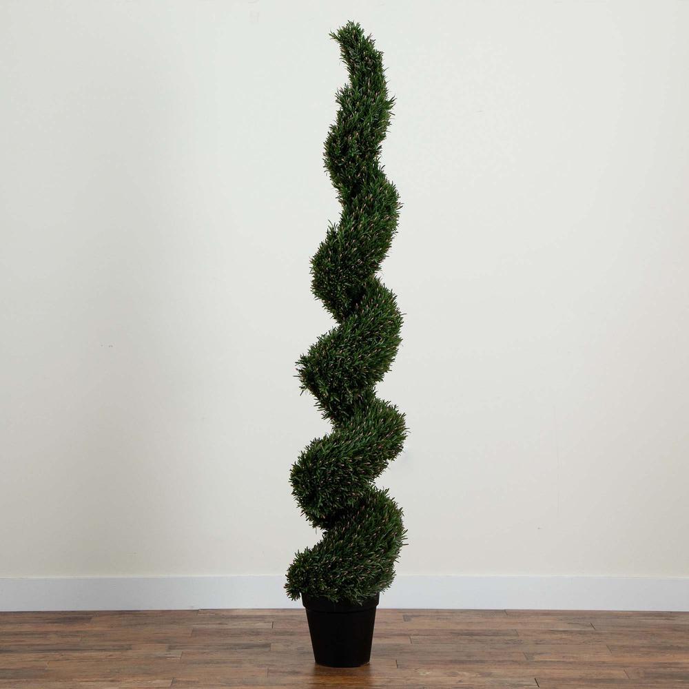 7ft. UV Resistant Artificial Rosemary Spiral Topiary Tree (Indoor/Outdoor). Picture 4
