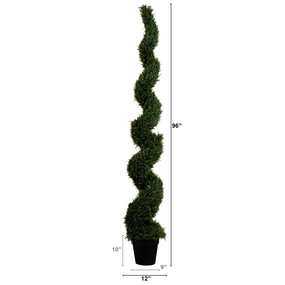 8ft. UV Resistant Artificial Rosemary Spiral Topiary Tree (Indoor/Outdoor). Picture 1