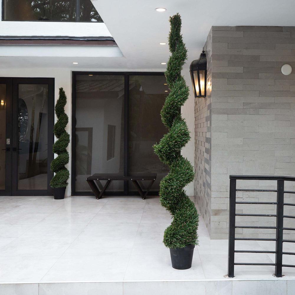 8ft. UV Resistant Artificial Rosemary Spiral Topiary Tree (Indoor/Outdoor). Picture 4
