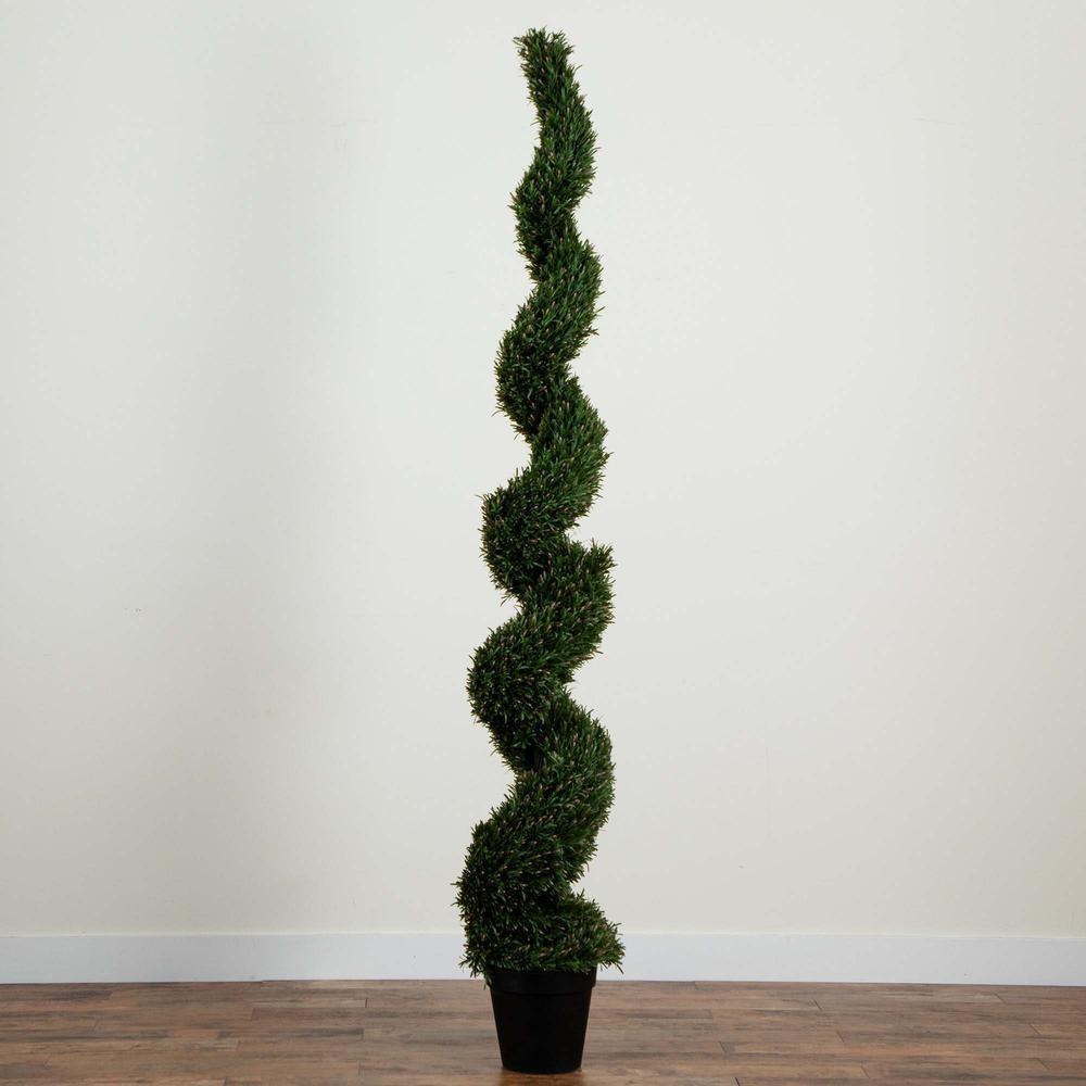 8ft. UV Resistant Artificial Rosemary Spiral Topiary Tree (Indoor/Outdoor). Picture 3