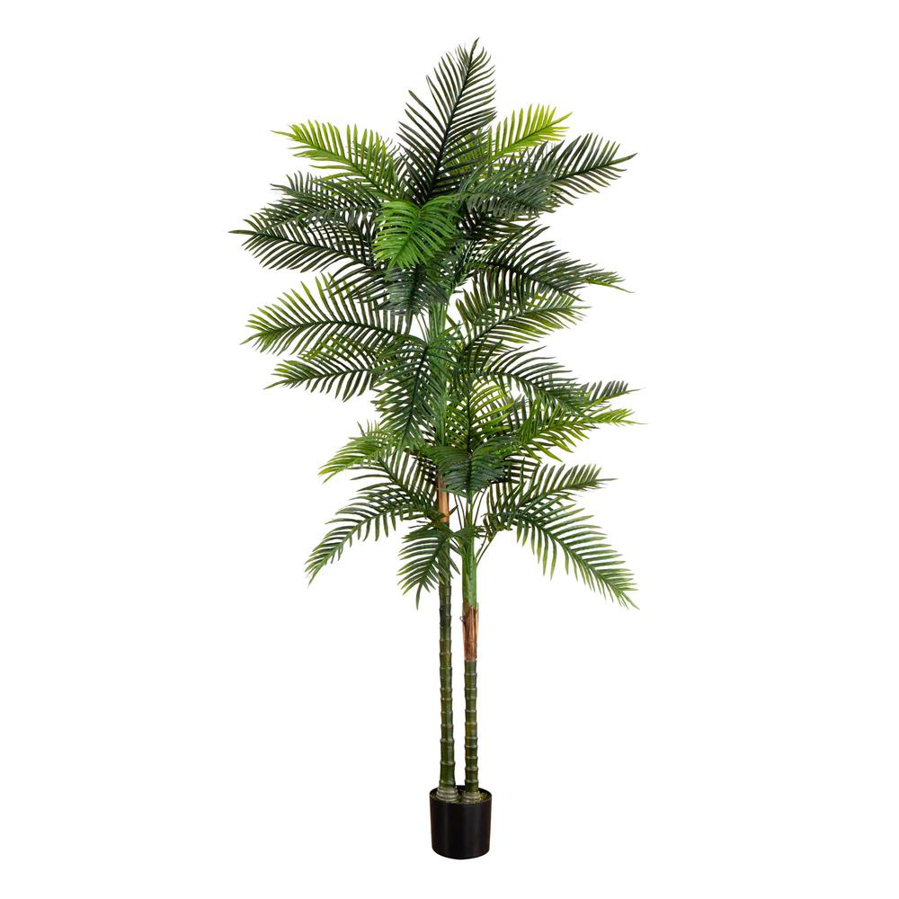8ft. UV Resistant Artificial Double Robellini Palm Tree (Indoor/Outdoor). Picture 8