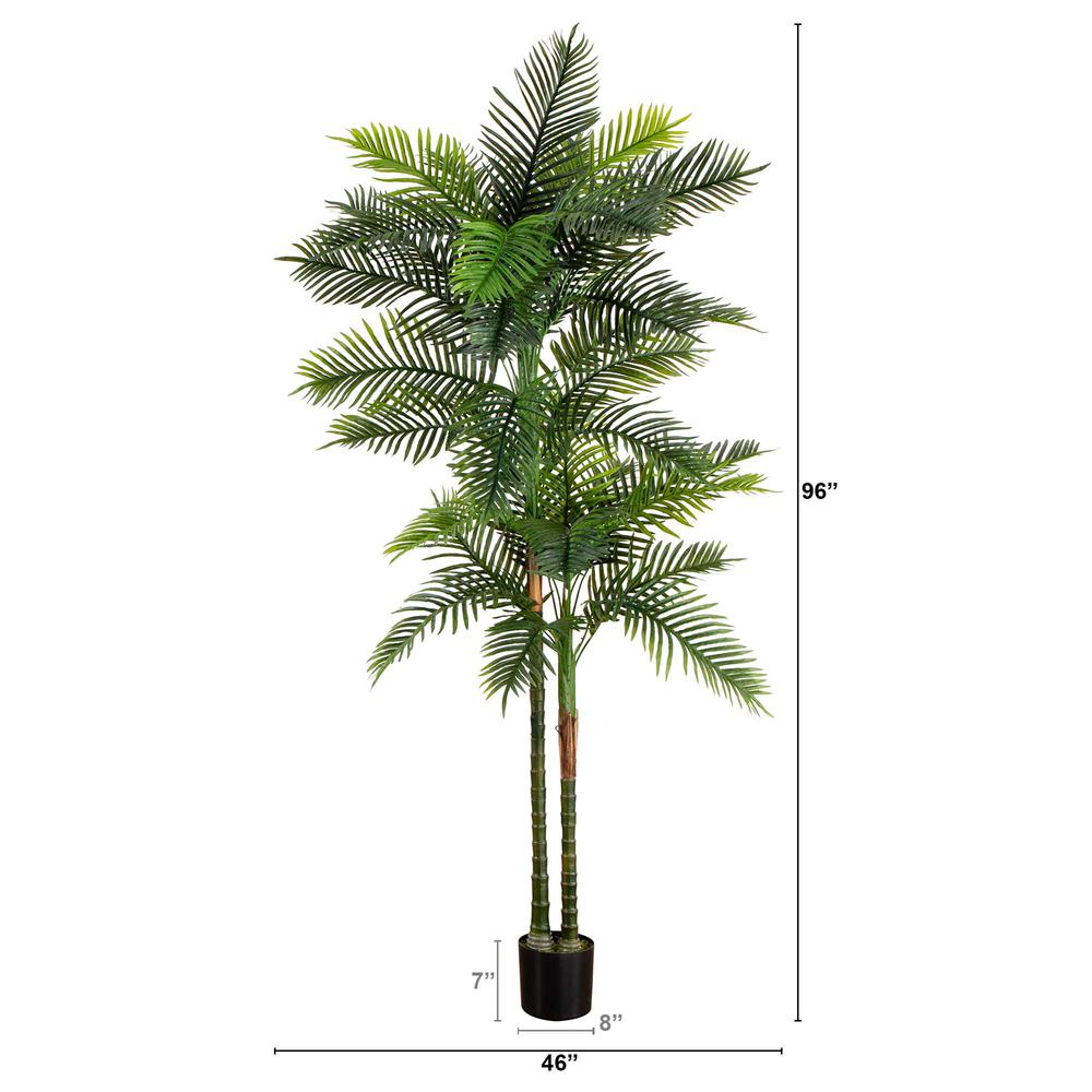 8ft. UV Resistant Artificial Double Robellini Palm Tree (Indoor/Outdoor). Picture 1