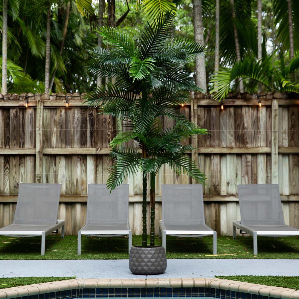 8ft. UV Resistant Artificial Double Robellini Palm Tree (Indoor/Outdoor). Picture 5