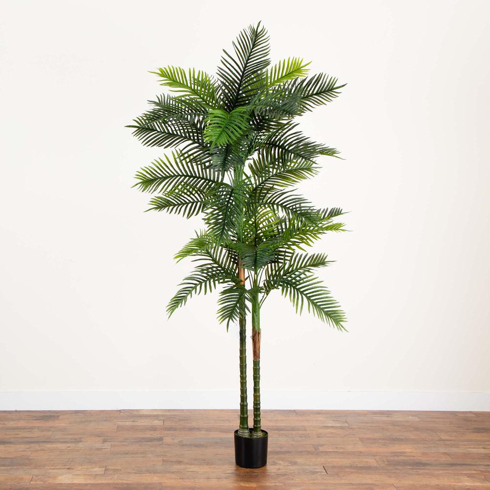 8ft. UV Resistant Artificial Double Robellini Palm Tree (Indoor/Outdoor). Picture 6