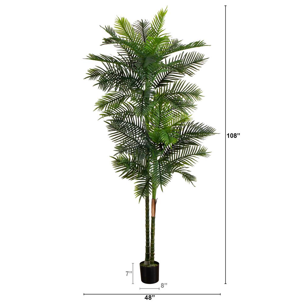 9ft. UV Resistant Artificial Double Robellini Palm Tree (Indoor/Outdoor). Picture 1