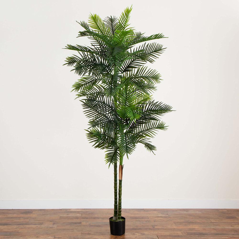 9ft. UV Resistant Artificial Double Robellini Palm Tree (Indoor/Outdoor). Picture 7