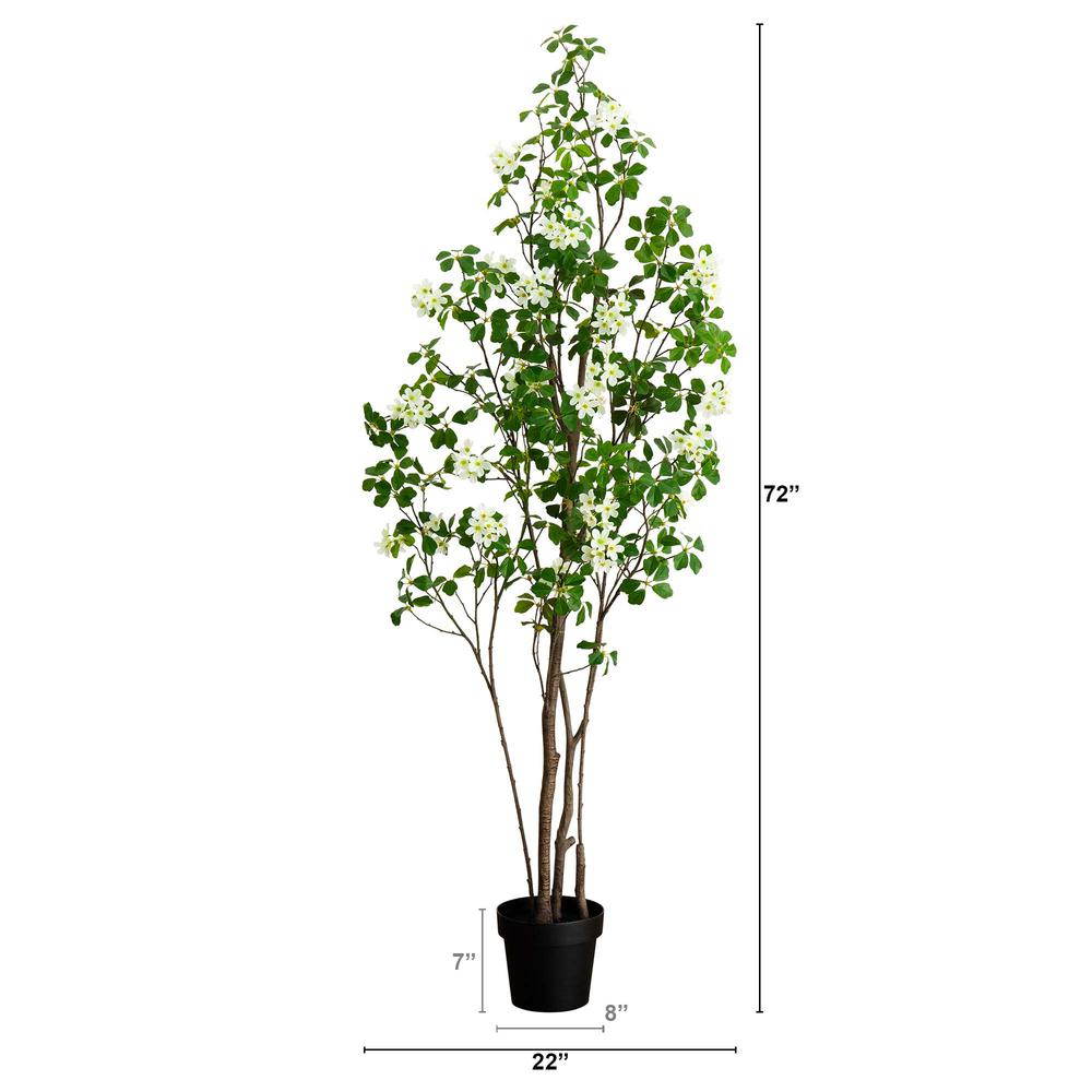 6ft. Artificial Dogwood Tree with Real Touch Leaves. Picture 1