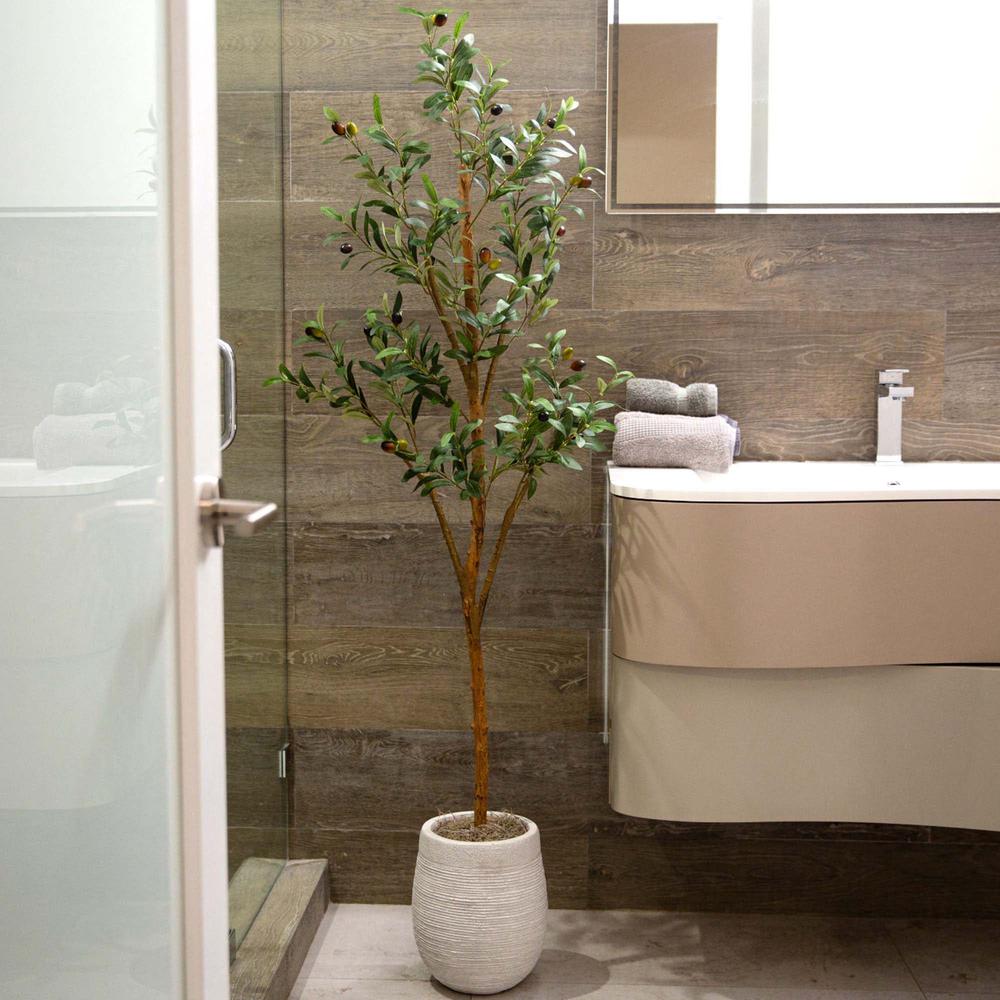 5ft. Artificial Olive Tree with Natural Trunk. Picture 5