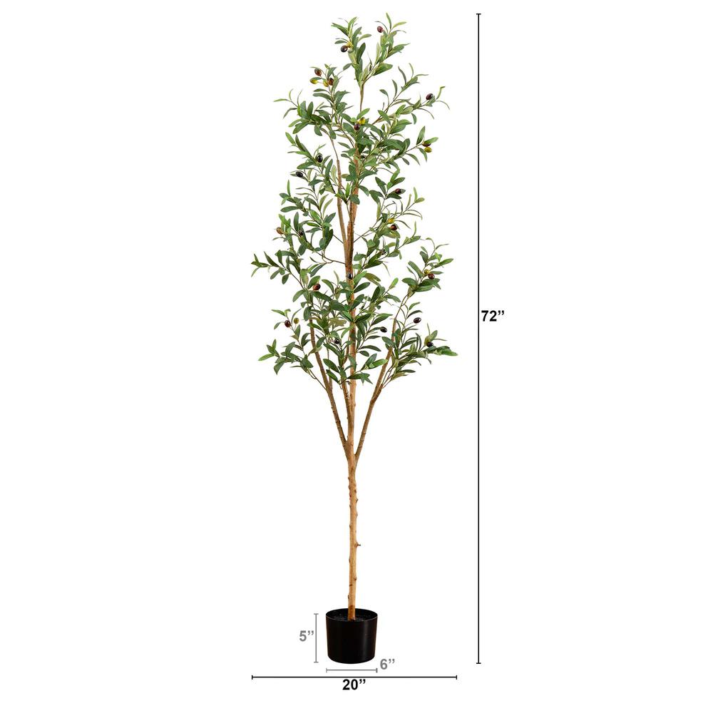 6ft. Artificial Olive Tree with Natural Trunk. Picture 1