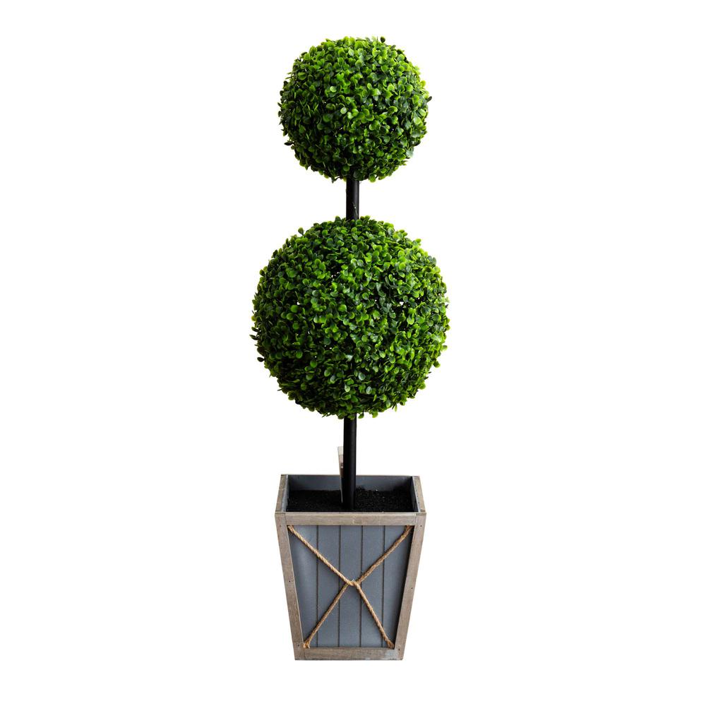 Ball Boxwood Topiary with LED Lights in Decorative Planter (Indoor/Outdoor). Picture 2