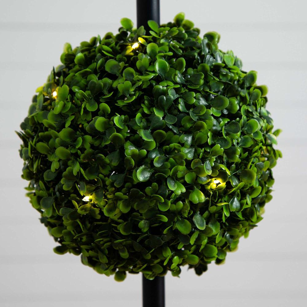 Ball Boxwood Topiary with LED Lights in Decorative Planter (Indoor/Outdoor). Picture 3