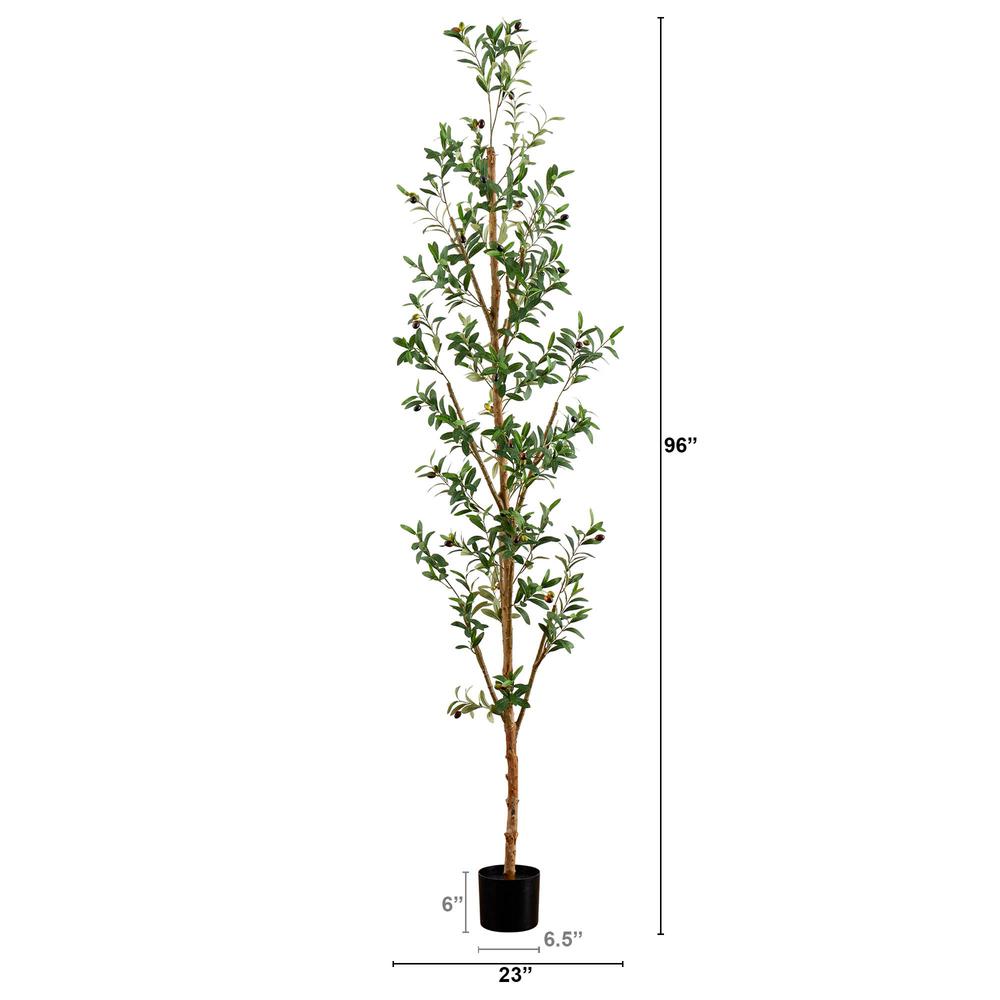8ft. Artificial Olive Tree with Natural Trunk. Picture 1