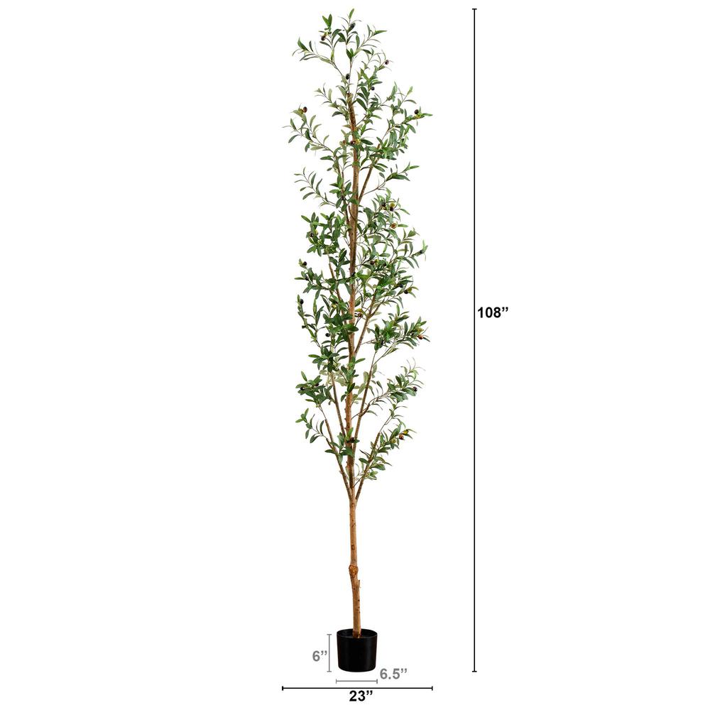 9ft. Artificial Olive Tree with Natural Trunk. Picture 1