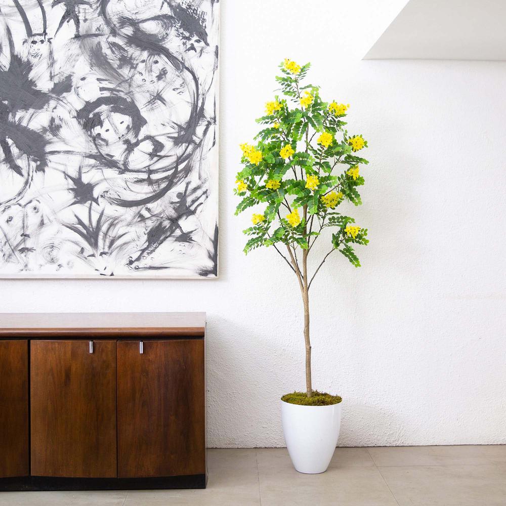 6ft. Artificial Flowering Citrus Tree with Real Touch Leaves. Picture 5