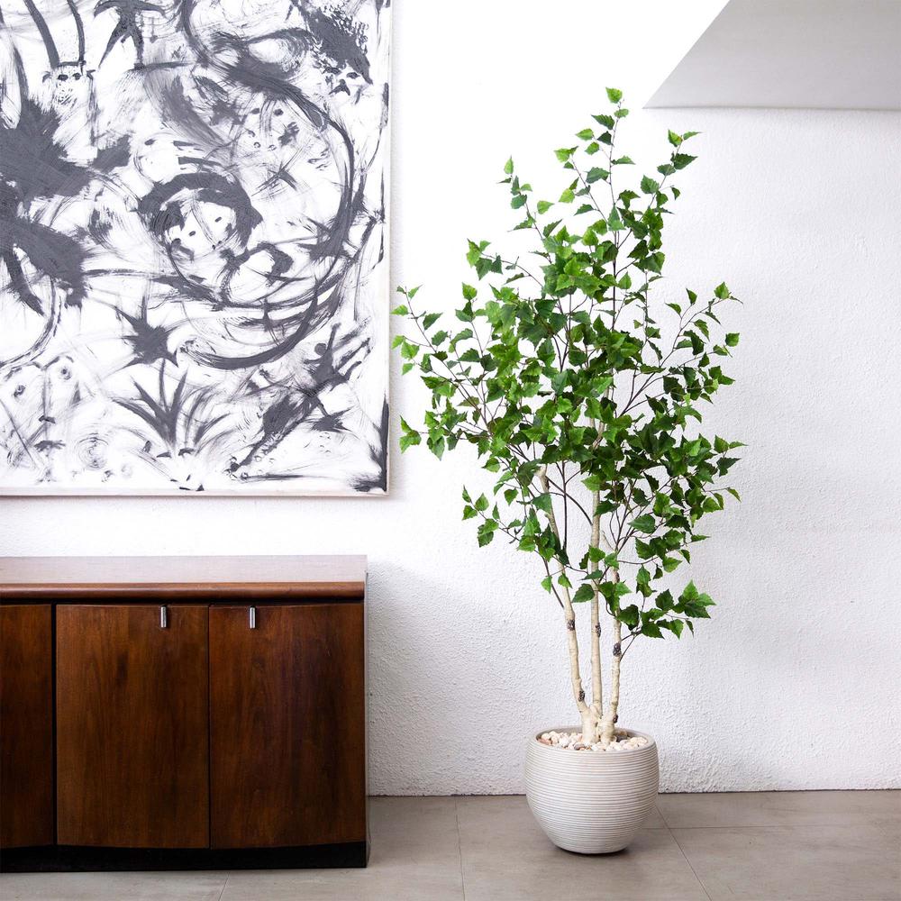 6ft. Artificial Birch Tree with Real Touch Leaves. Picture 7