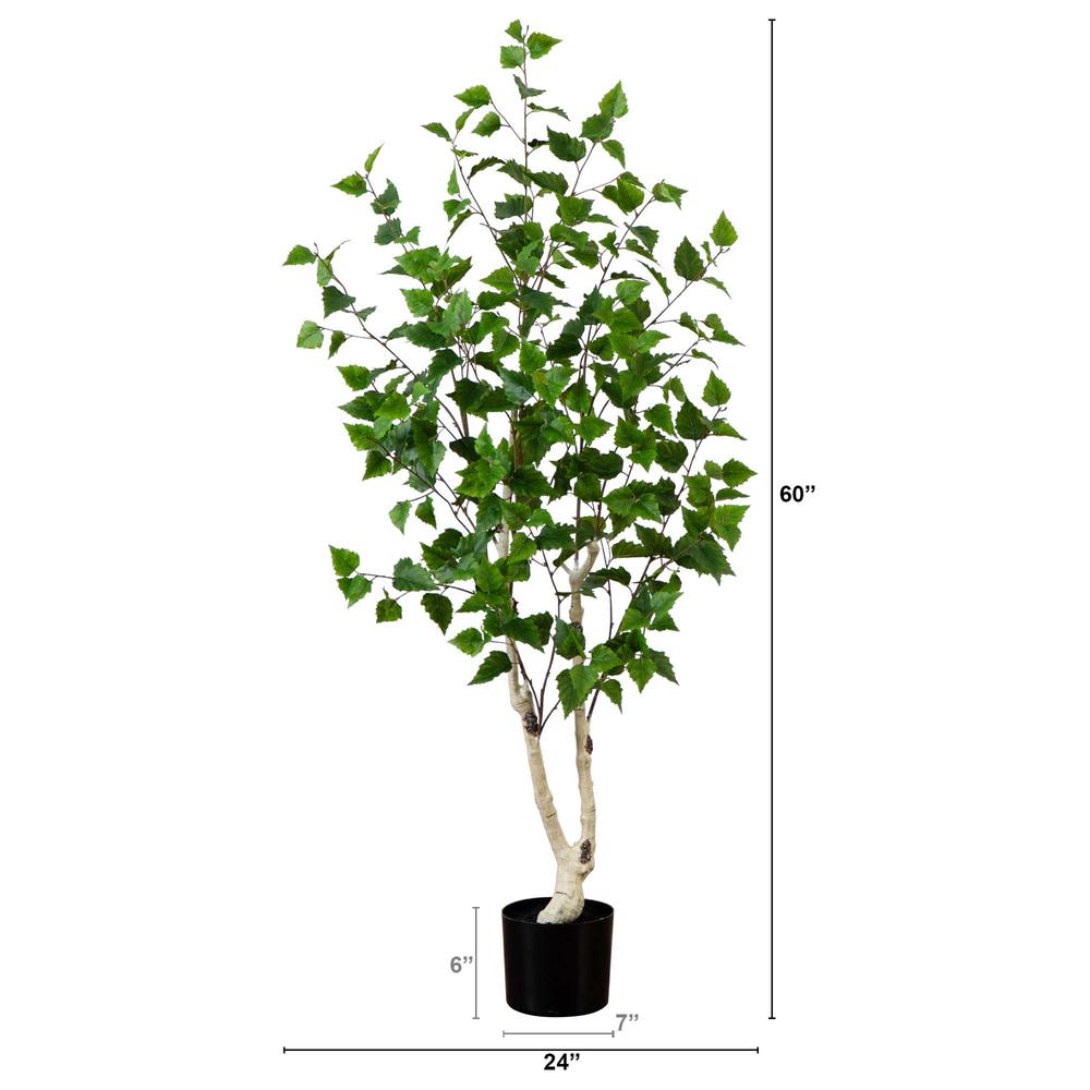 5ft. Artificial Birch Tree with Real Touch Leaves. Picture 1