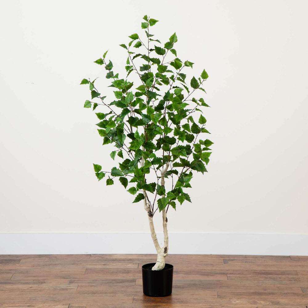 5ft. Artificial Birch Tree with Real Touch Leaves. Picture 5