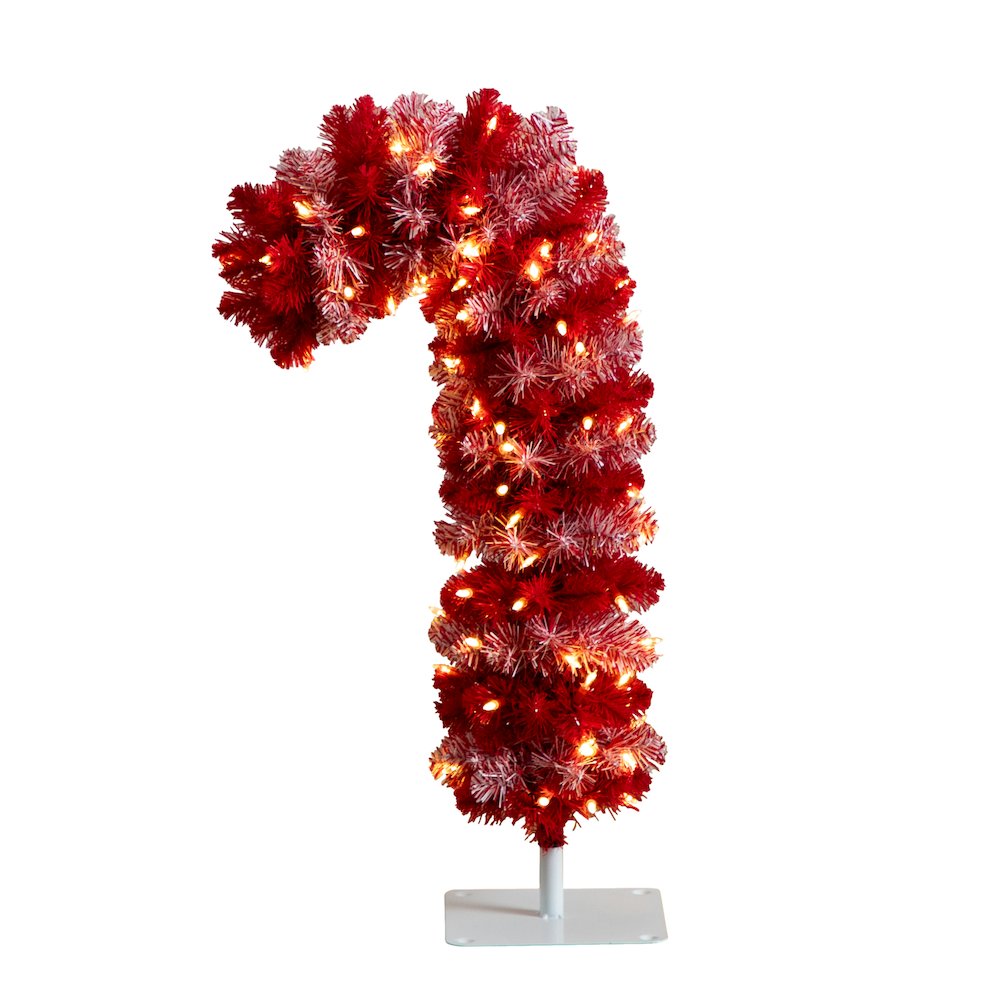 30in. Pre-Lit Artificial Candy Cane Christmas Tree with 100 Micro LED Lights. Picture 8