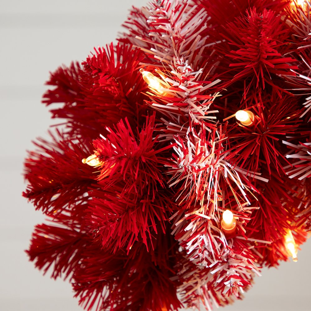 30in. Pre-Lit Artificial Candy Cane Christmas Tree with 100 Micro LED Lights. Picture 3