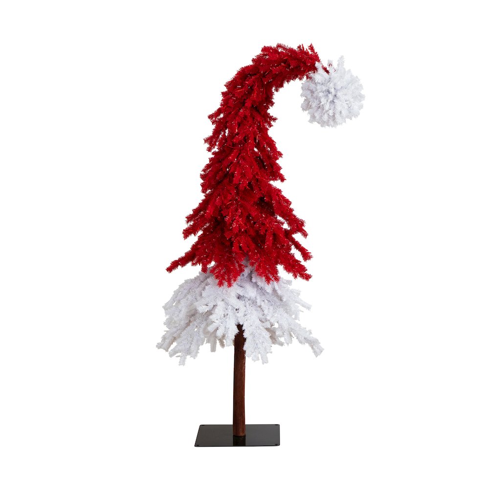 7ft. Holiday Red Santa’s Hat Christmas Tree with 500 LED Lights. Picture 10