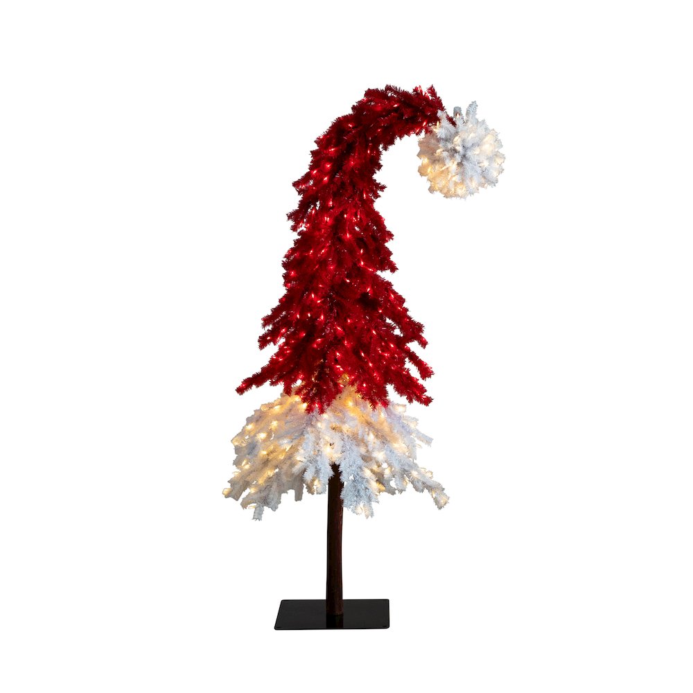 7ft. Holiday Red Santa’s Hat Christmas Tree with 500 LED Lights. Picture 2