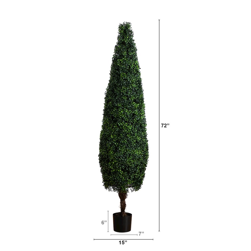 6ft. UV Resistant Artificial Boxwood Topiary Cone Tree (Indoor/Outdoor). Picture 1