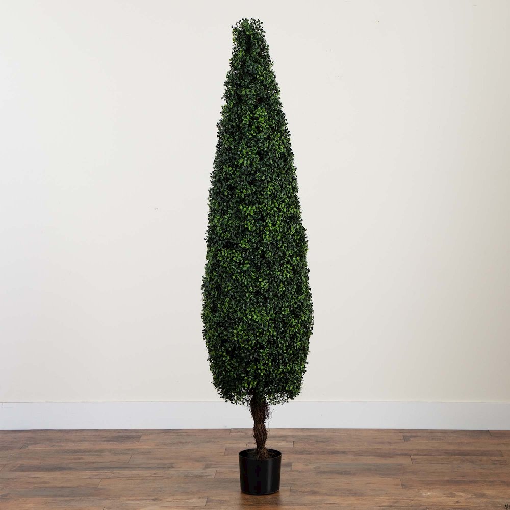 6ft. UV Resistant Artificial Boxwood Topiary Cone Tree (Indoor/Outdoor). Picture 5