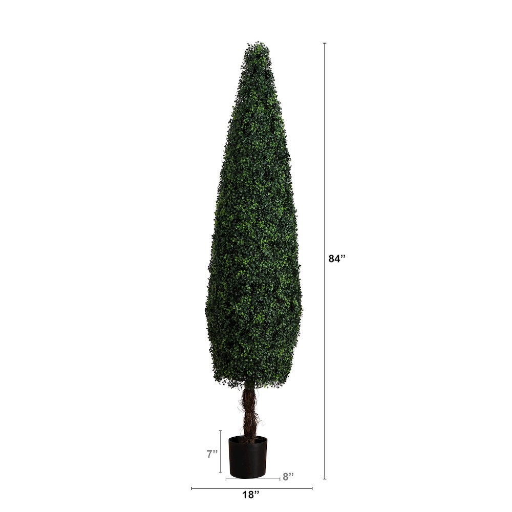 7ft. UV Resistant Artificial Boxwood Topiary Cone Tree (Indoor/Outdoor). Picture 3