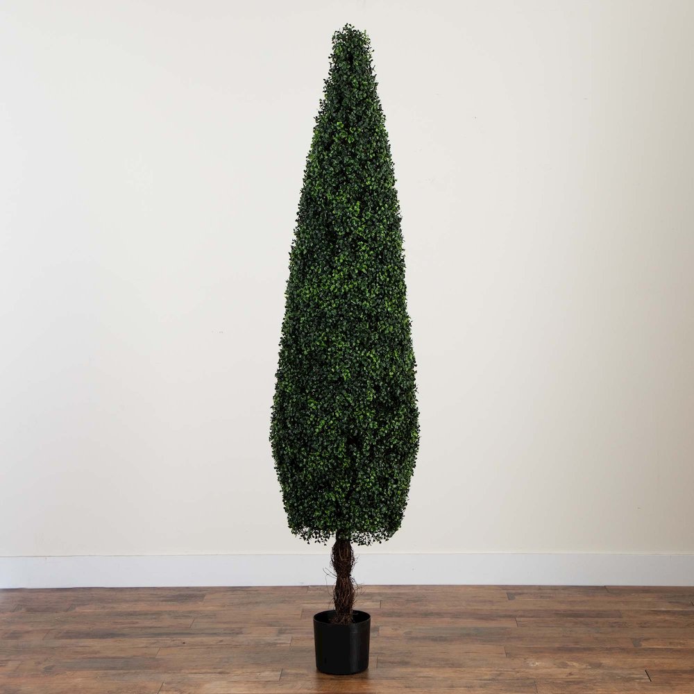7ft. UV Resistant Artificial Boxwood Topiary Cone Tree (Indoor/Outdoor). Picture 7