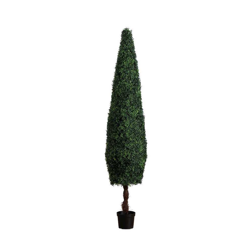 8ft. UV Resistant Artificial Boxwood Topiary Cone Tree (Indoor/Outdoor). Picture 7